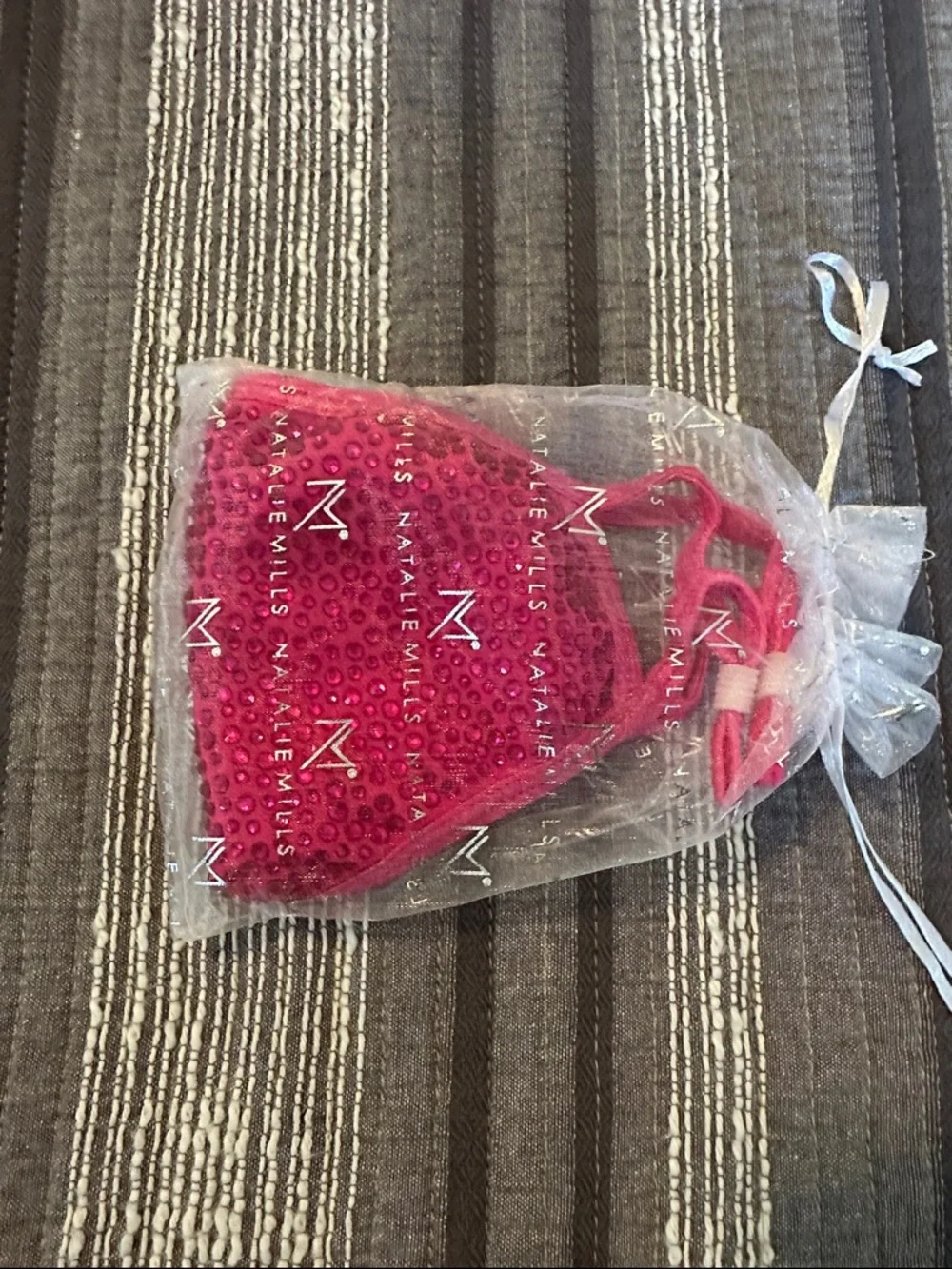 NWOT Sequin Embellished Hot Pink Women's Face Mask